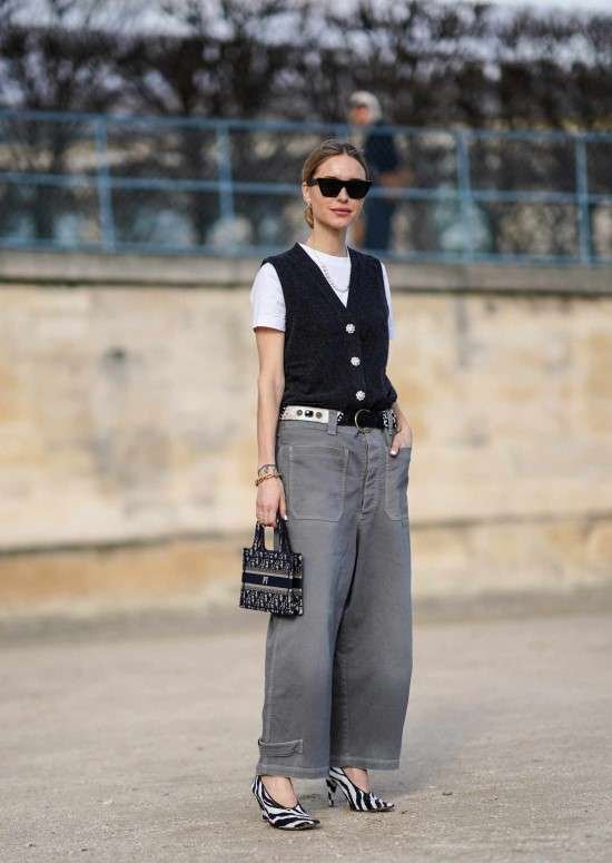 look com camiseta e colete.