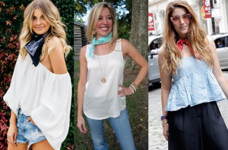 Looks com lenços amarrrados no pescoço