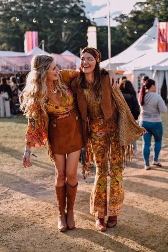 Look caramelo boho.