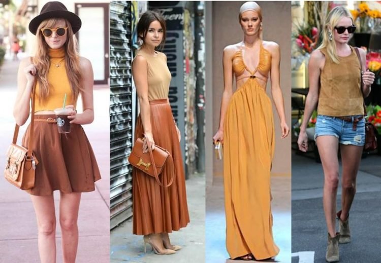 Roupas em tom de caramelo