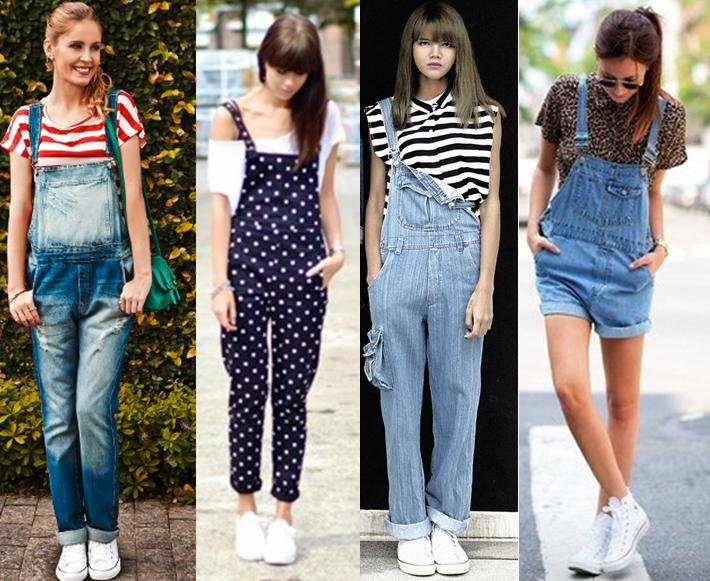Looks com jardineira.