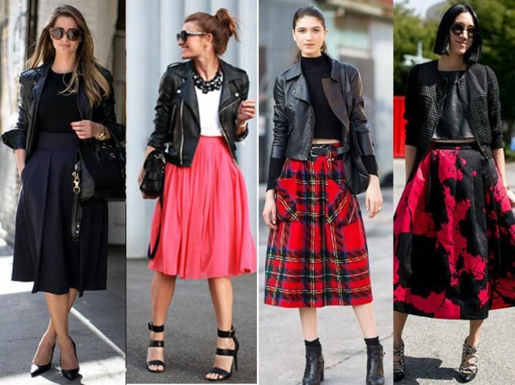 Quatro looks com a jaqueta.