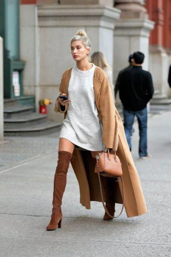 Bota over the knee caramelo.