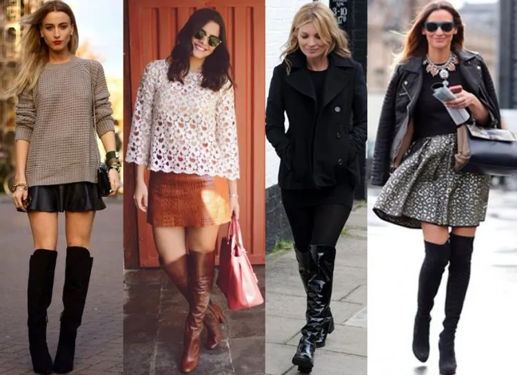 Como usar bota over the knee com saia.