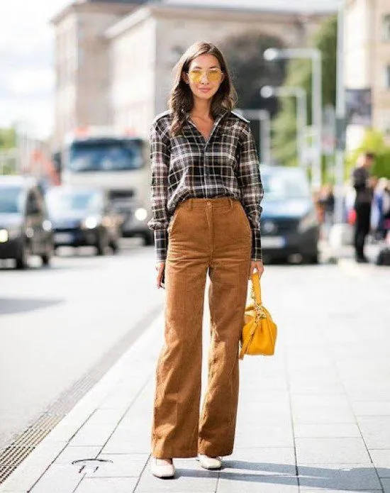 Como usar camisa xadrez com wide leg.
