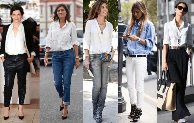 Cinco looks com camisa.