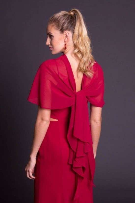 Como usar o echarpe com vestido de festa.