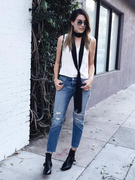 Como usar skinny scarf.