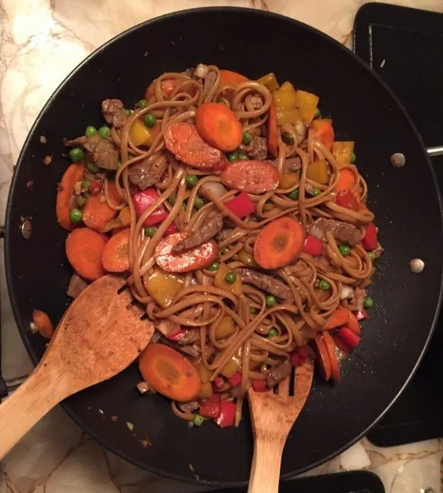 Receita de massa com legumes.