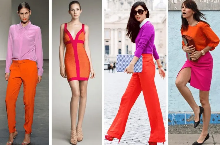 4 looks de pink com laranja