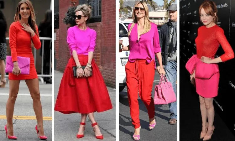 Rosa com vermelho