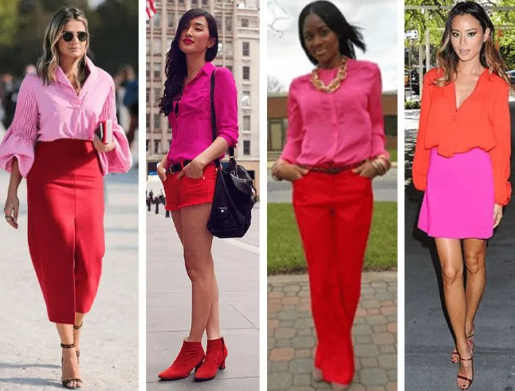 Rosa com vermelho