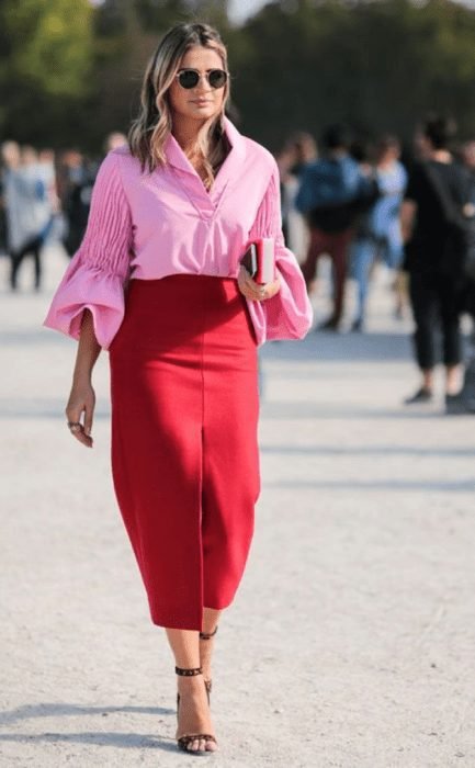 Como usar rosa com vermelho.