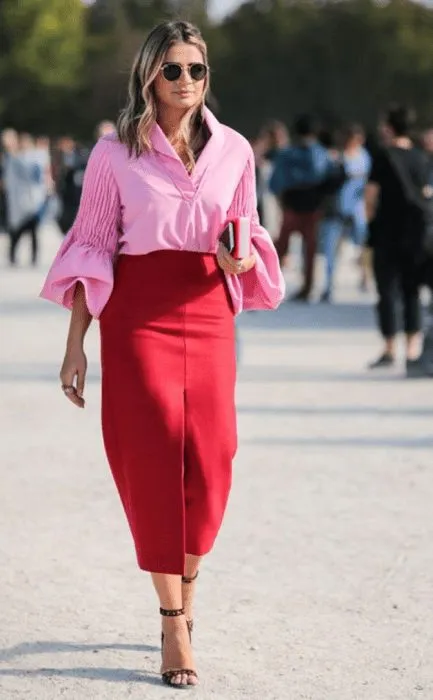 Como usar rosa com vermelho.
