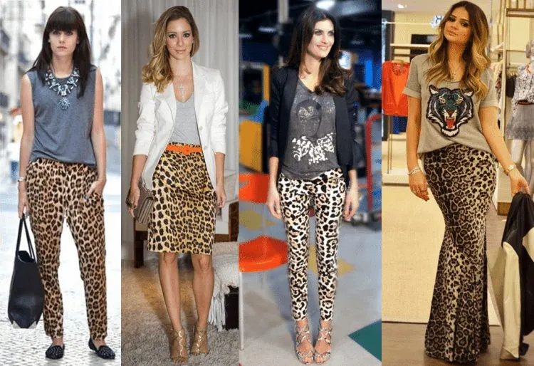 Como combinar o animal print com cinza
