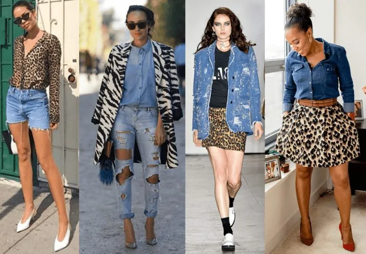 Como usar animal print com jeans