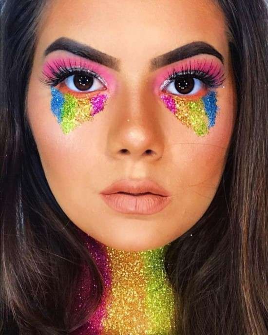 Make com glitter para Carnaval.