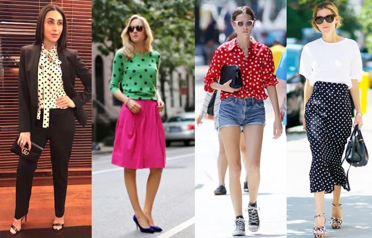 Looks com estampa de poá.