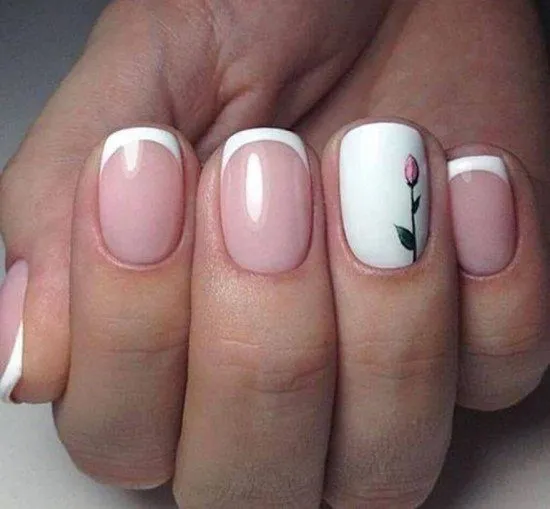 Unha decorada simples flor.