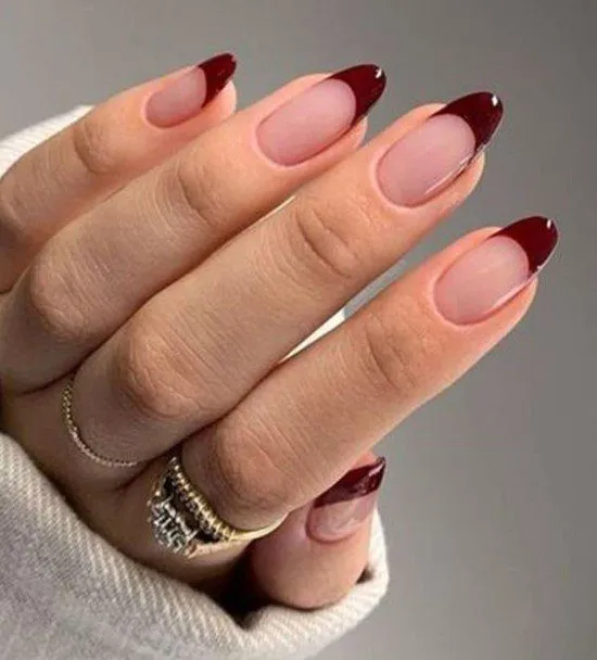 Modelos de unha francesinha vinho.