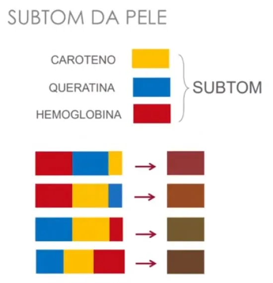 Pigmentos do subtom de pele.