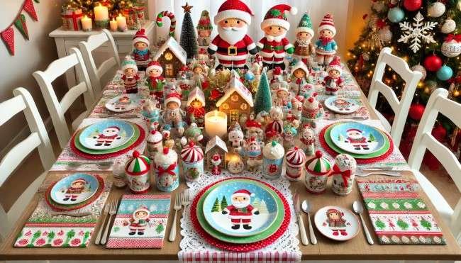 Mesa de Natal para crianças.
