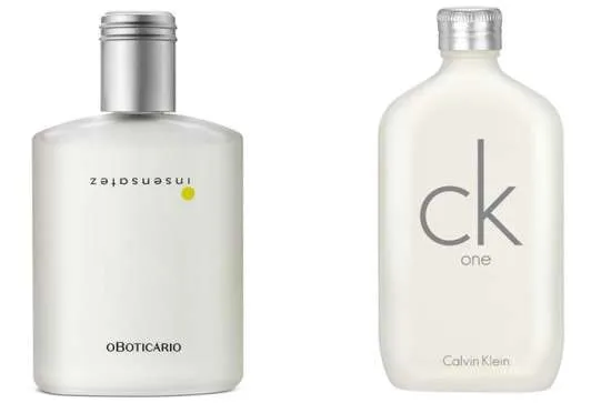 Perfumes nacionais parecidos com importados Insensatez e CK One.
