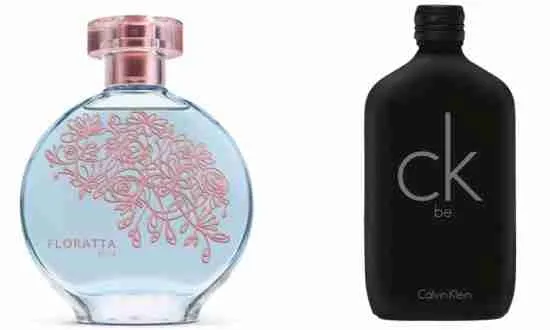 Perfumes nacionais similares aos importados.