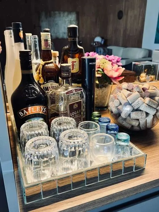 Bandeja bar decoração como montar.