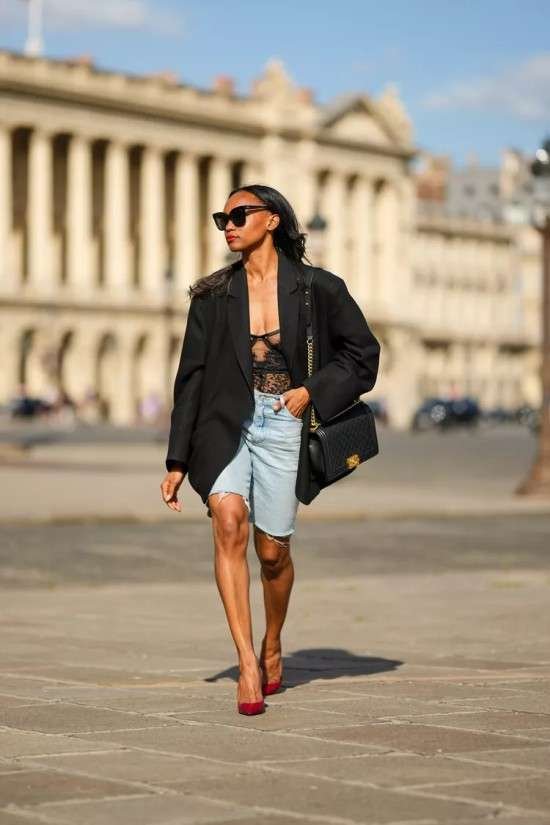 Looks com jorts ou bermuda jeans.