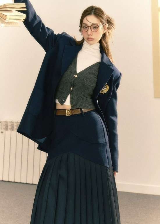 Estilo preppy feminino.