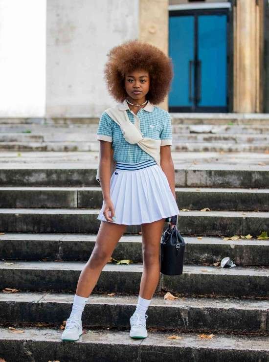 Estilo preppy feminino.