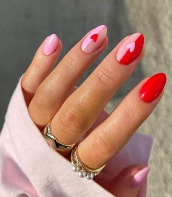 Unhas de Dia dos Namorados.