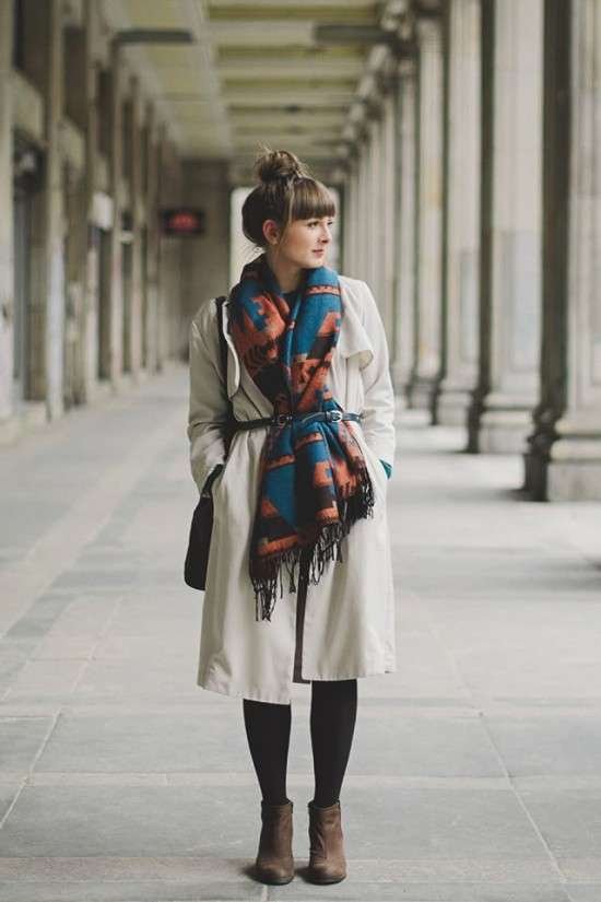 Cachecol de inverno look.