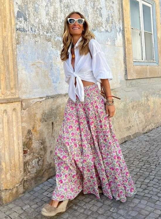 Looks com saia longa.