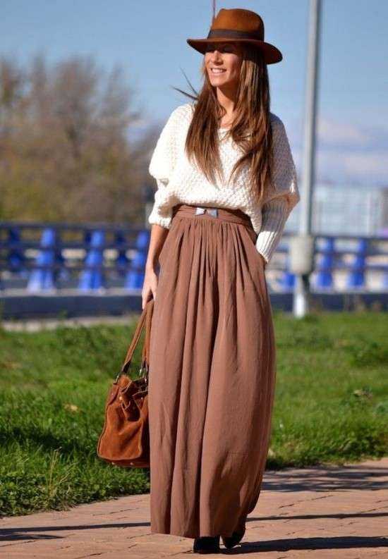 Looks com saia longa.