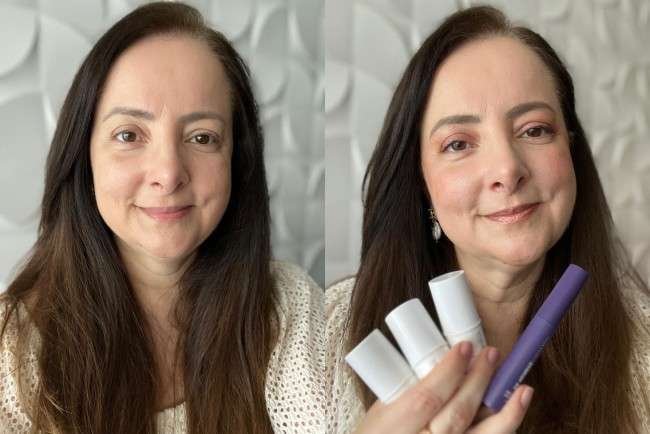 Le Moritz Maquiagem antes e depois.