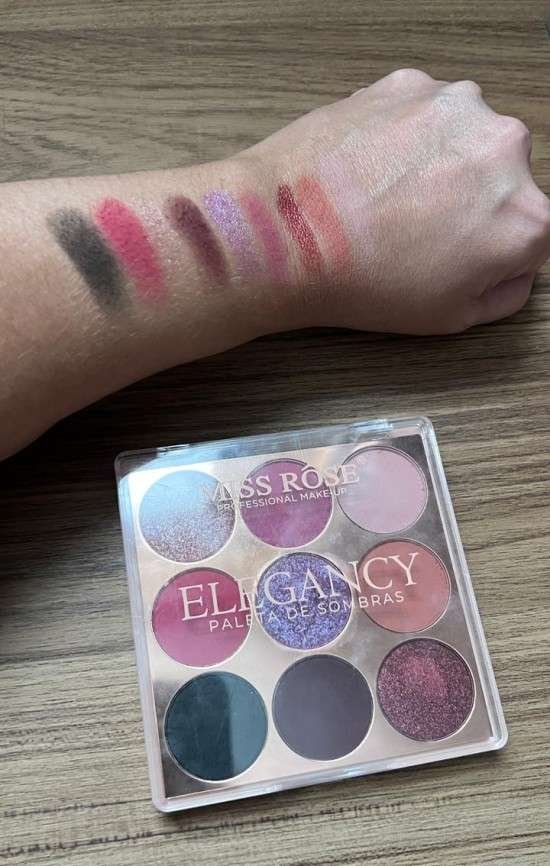 Paleta Miss Rôse Elegancy swatch resenha.